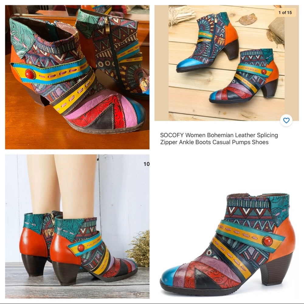 Socofy booties multicolor size 39 worn once